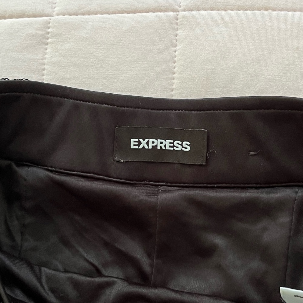 NEW Express Black Sequin Women's High Rise Trouser Pants Size XS - Picture 5 of 12